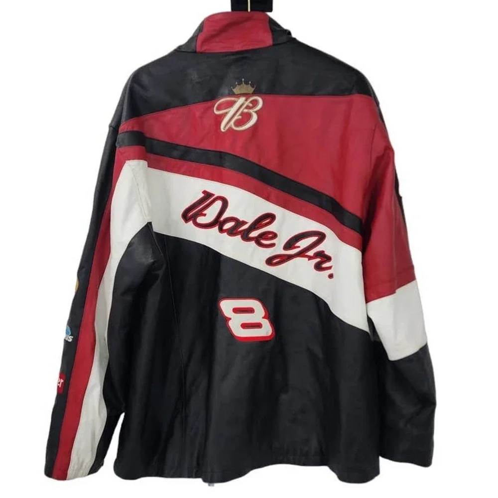 90's‎ Y2K Men's Wilsons Leather Dale Jr Budweiser Racing Jacket NASCAR 2XL